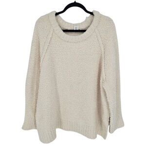 Altar'd state womens xl cream fuzzy plush thick long sleeve sweater comfy